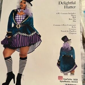 Delightful Hatter Women’s  Costume - Teal and Purple
